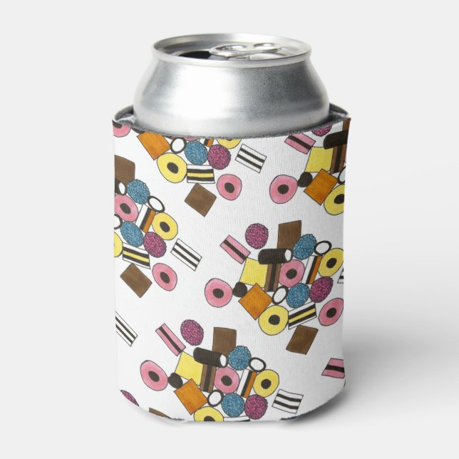 Lizenzierung Allerlei Sorten Süßwaren Süßigkeiten Dosenkühler (Kanne Vorderseite)