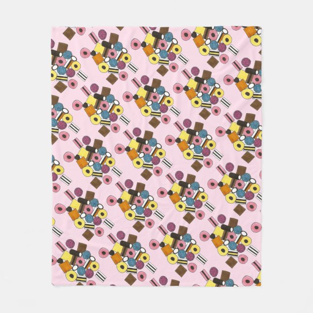 Lizenzierung Allerlei Sorten Süßwaren Süßigkeiten Fleecedecke (Vorderseite)