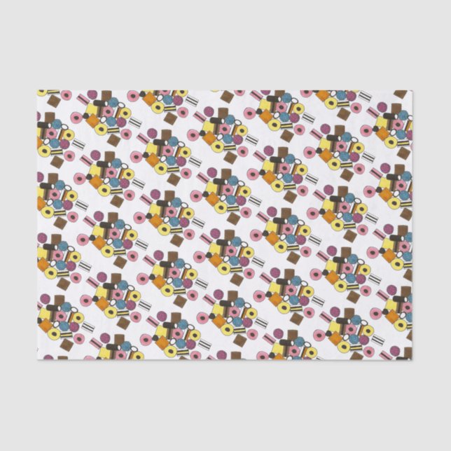 Lizenzierung Allerlei Sorten Süßwaren Süßigkeiten Seidenpapier (Vorderseite)