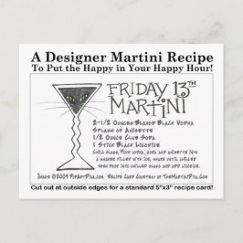 Lizenznehmer Freitag, 13. Martini-Rezept-Karte Postkarte