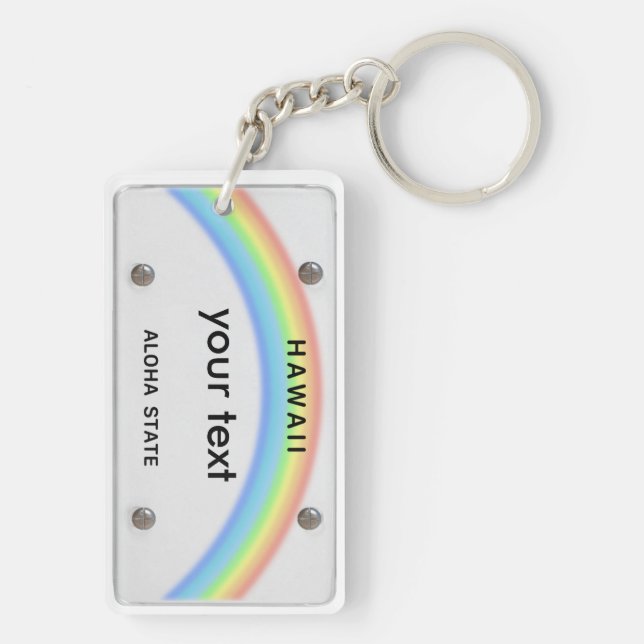 Lizenzplatte Hawaii-Schlüsselanhänger Schlüsselanhänger (Rückseite)