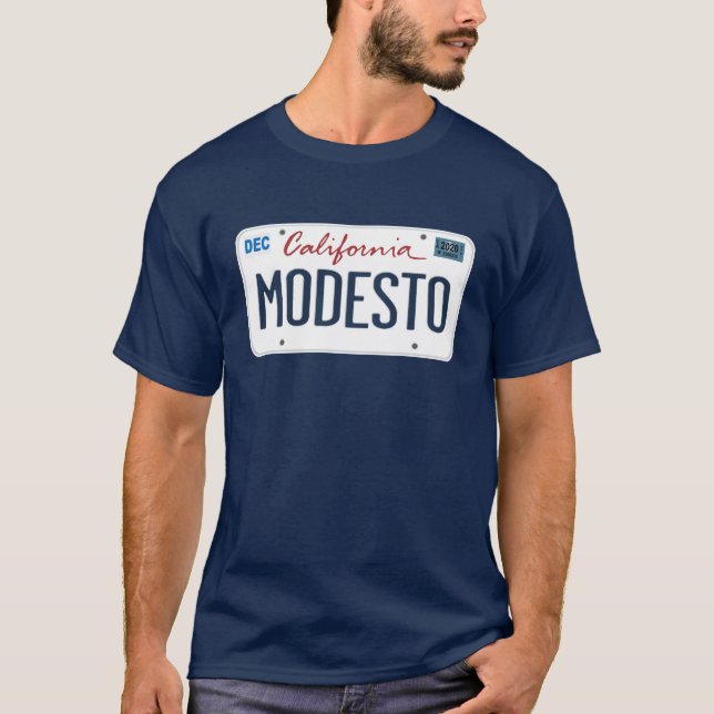 Lizenzplatte Modesto California T Shirt (Vorderseite)