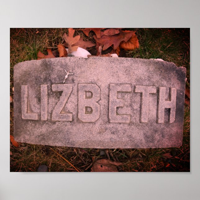 Lizzie Borden Gravestone 'Lizbeth' Fall River, MA Poster (Vorne)