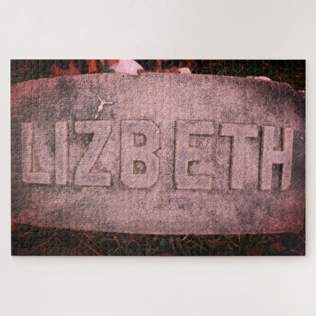 Lizzie Borden Gravestone 'Lizbeth' Fall River, MA Puzzle (Horizontal)