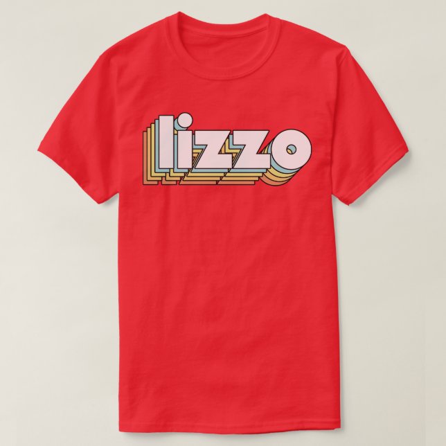 Lizzo Retro Rainbow Typografie verblasster Stil T-Shirt (Design vorne)