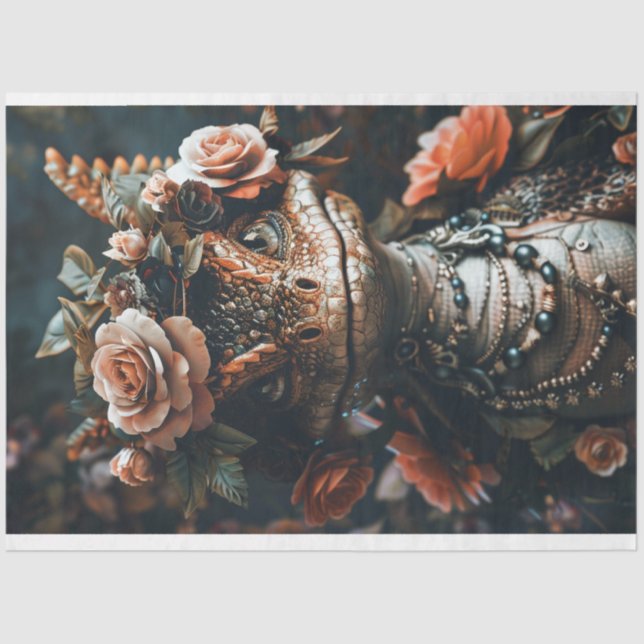 Lizzy, die Hippie-Lizard-Dekoupage Seidenpapier (Vorderseite)