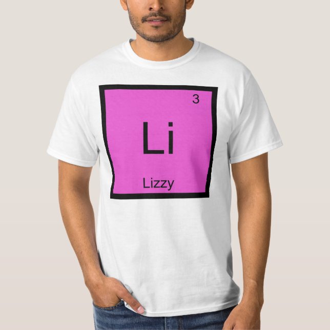 Lizzy Name Chemistry Element Periodische Tabelle T-Shirt (Vorderseite)