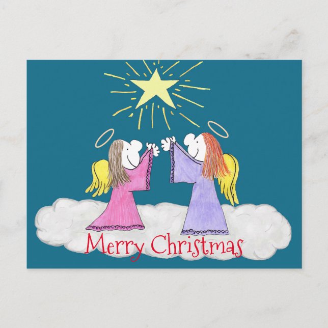 Lizzy's People Angels Holy Night Postcard Postkarte (Vorderseite)