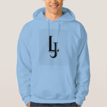 LJ Monogram Blaues Kapuzenpullover | Königlich Bla