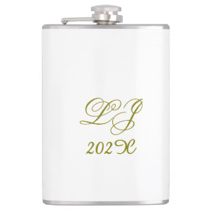 LJ Monogram Elegant Moderne Hochzeit Flachmann