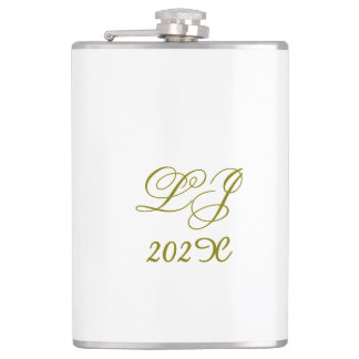 LJ Monogram Elegant Moderne Hochzeit Flachmann