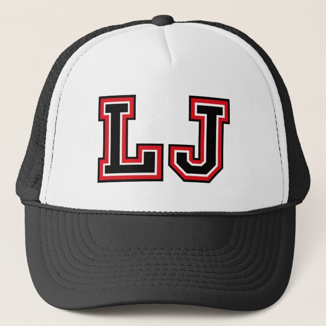 "LJ" Monogram Trucker Hat Truckerkappe (Vorderseite)