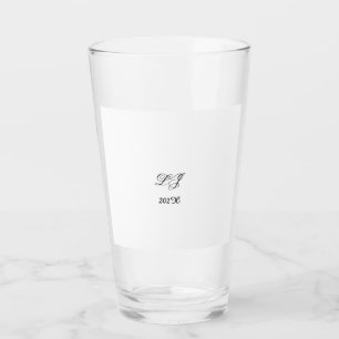 LJ-Monogramm Elegante moderne Hochzeit  Glas