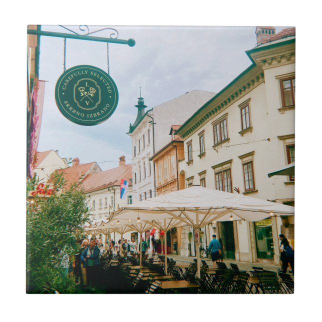 Ljubljana Cityscape Fliese (Vorderseite)
