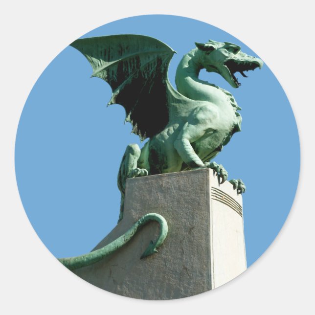 Ljubljana Dragon Runder Aufkleber (Vorderseite)