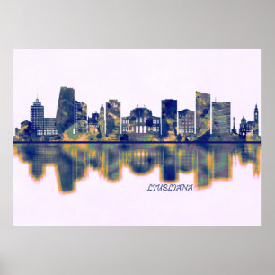 Ljubljana Skyline Poster