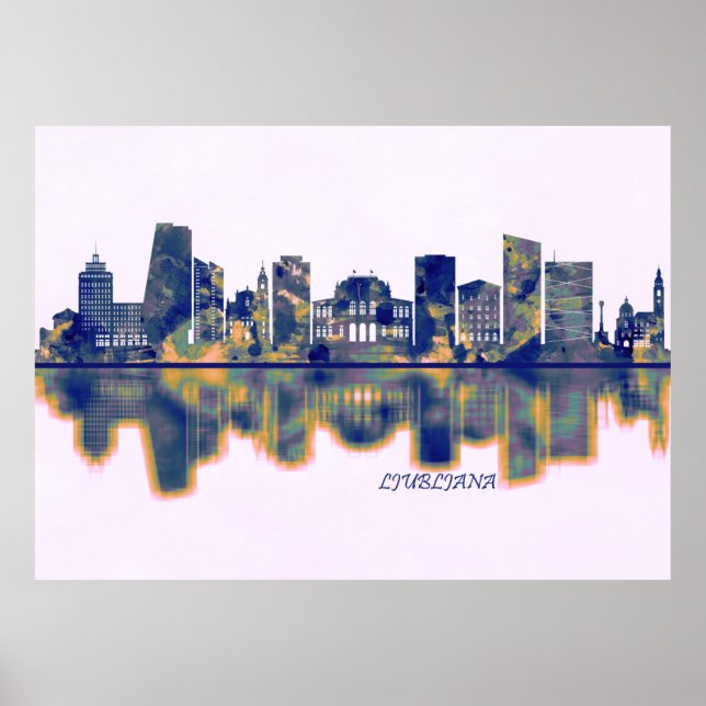 Ljubljana Skyline Poster (Vorne)