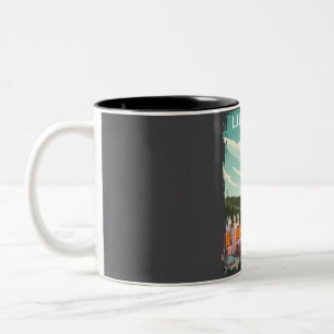 Ljubljana Slovenien Vintag Minimal Retro Travel Po Zweifarbige Tasse