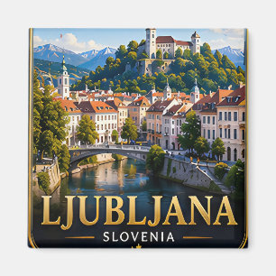 📍 Ljubljana Slowenien Reise Andenken Stadt Reise Magnet