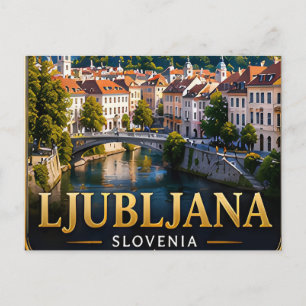 📍 Ljubljana Slowenien Reise Andenken Stadt Reise Postkarte