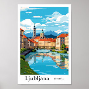 Ljubljana Slowenien Reisen Kunst, Vintage Illustra Poster