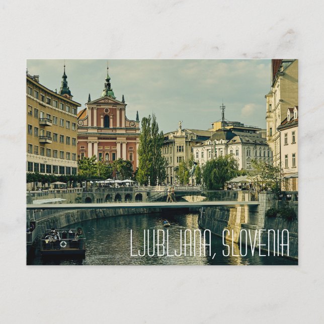 Ljubljana, Slowenischer schöner Stadtplatz Postkarte (Vorderseite)