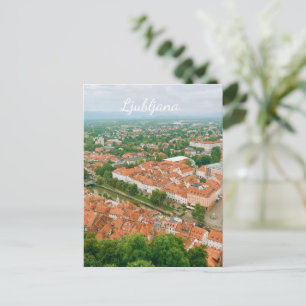 Ljubljana-Stadtansicht, Slowenien-Reisesouvenir Feiertagspostkarte