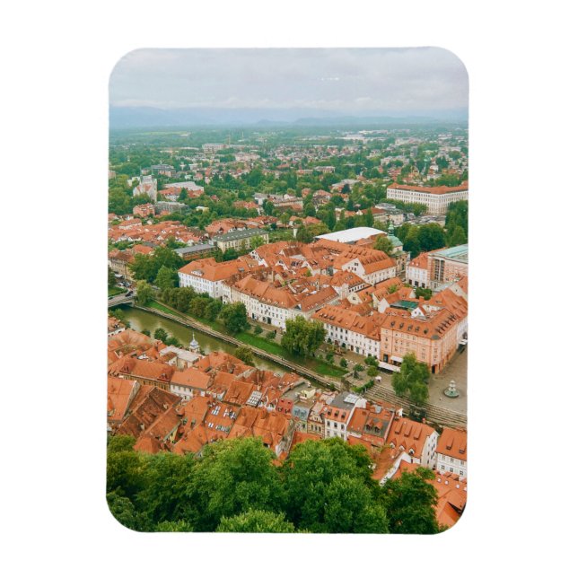 Ljubljana von oben magnet (Vertikal)