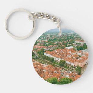 Ljubljana von oben schlüsselanhänger