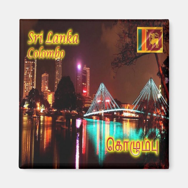 LK013 BEIRA LAKE, Colombo, Sri Lanka, Kühlschrank Magnet (Vorne)