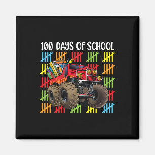 Lkw 100. Schultag Kinder Magnet