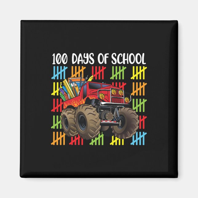 Lkw 100. Schultag Kinder Magnet (Vorne)