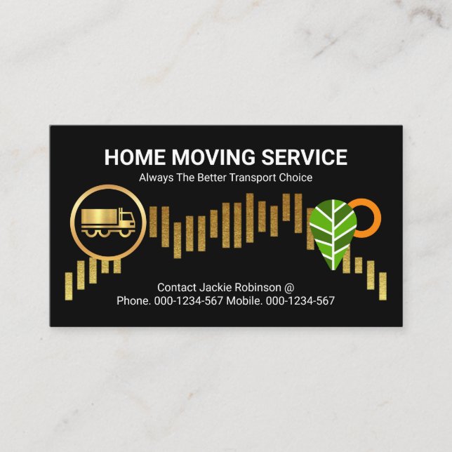 LKW auf Gold Hillside Tree View Visitenkarte (Vorderseite)