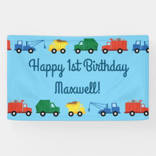LKW-Auto-niedliches 1. Geburtstags-Party-Thema Banner