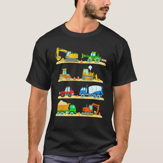LKW Bagger Cement Truck Bulldozer Constructi T-Shirt (Vorderseite)