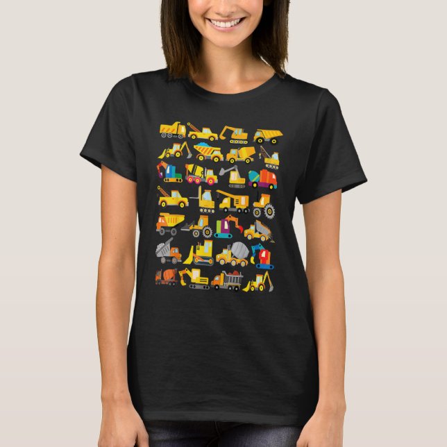 LKW Bagger Cement Truck Bulldozer Constructi T-Shirt (Vorderseite)