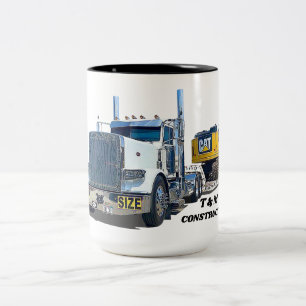 LKW-Bau Abrissabfuhr Zweifarbige Tasse