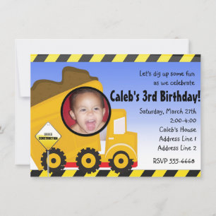 LKW-Bau-Foto-Party-Einladung Einladung