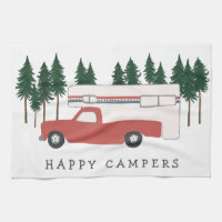 LKW Camping RVing Motorhome Rote Bäume Whimsical