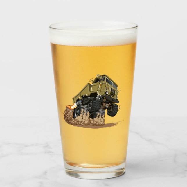 LKW-Cartoon Glas (Vorne (Gefüllt))