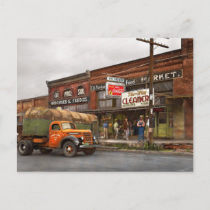 Lkw - Der Lebensmittelhändler in der Stadt 1939 Postkarte