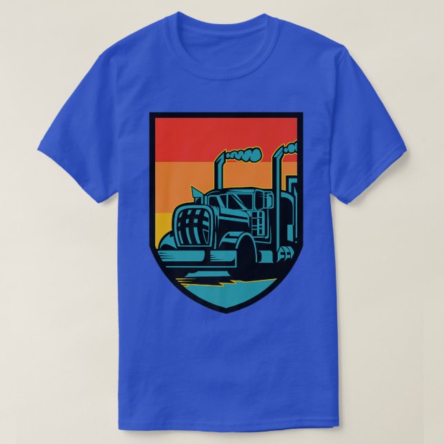 Lkw-Fahrer 18 Roller Retro-Schiebeschiff T-Shirt (Design vorne)