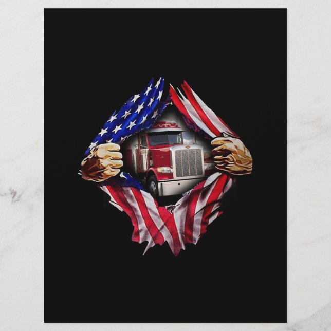 LKW-Fahrer American Flag Truck Briefbogen (Vorderseite)