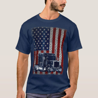 LKW-Fahrer Amerikanischer Fahne LKW-Geschenk T-Shirt