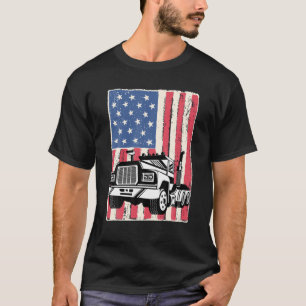 LKW-Fahrer Amerikanischer Fahne LKW-Geschenk T-Shirt