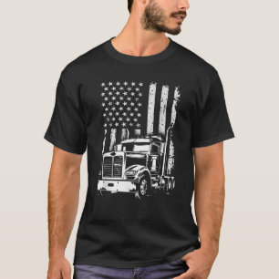 LKW-Fahrer Amerikanischer Fahne LKW Vintag T-Shirt