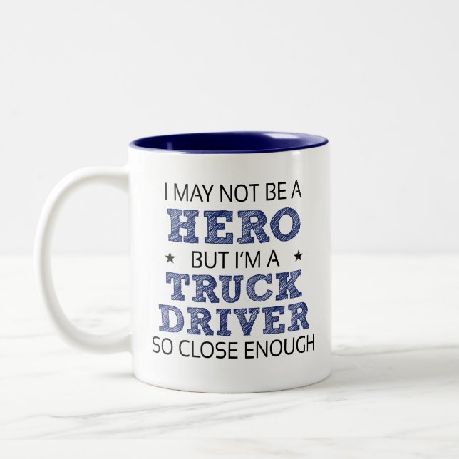 Lkw-Fahrer Helden Spaß Novelty Zweifarbige Tasse (Links)