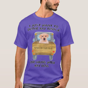 Lkw-Fahrer Hund Gelbfarbener Läger T-Shirt
