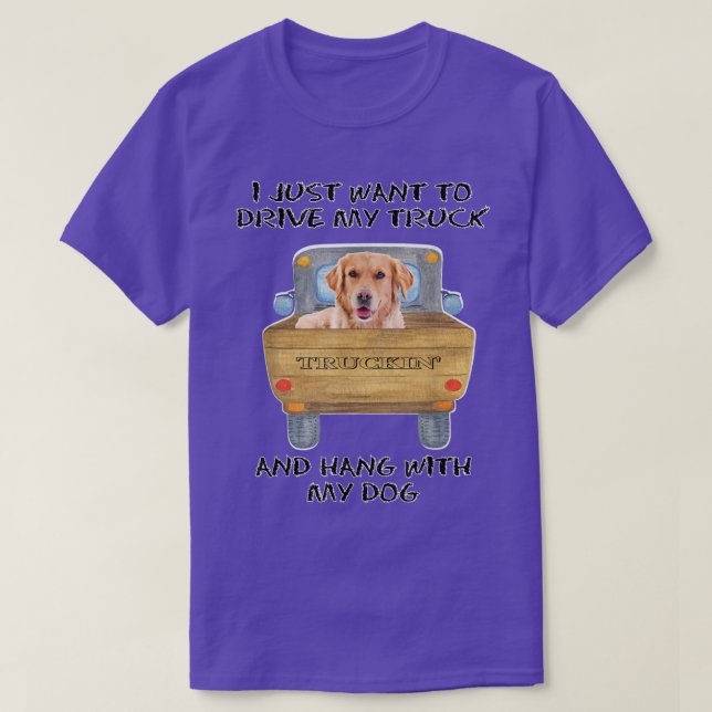 Lkw-Fahrer Hund Goldener Retriever T-Shirt (Design vorne)