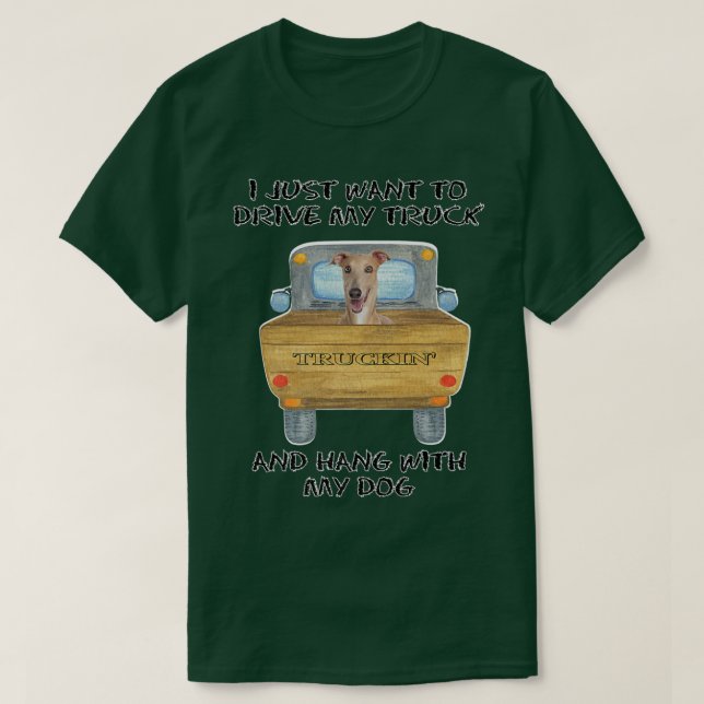 Lkw-Fahrer Hund Greyhound T-Shirt (Design vorne)